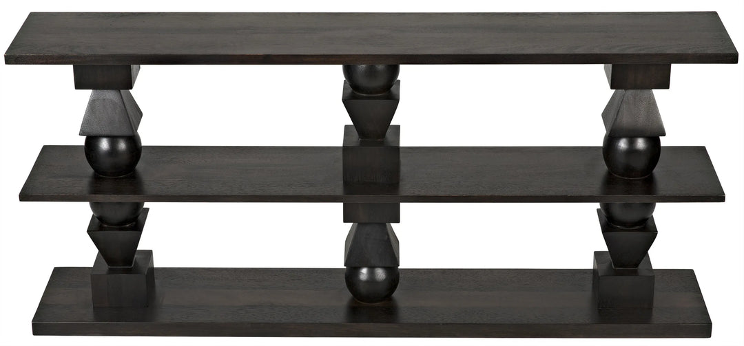 American Home Furniture | Noir - Lyra Console, Ebony Walnut