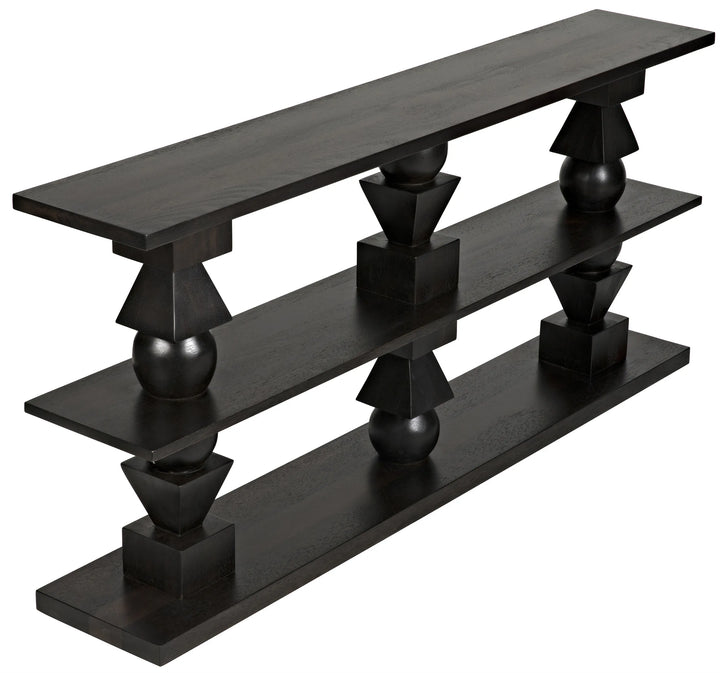 American Home Furniture | Noir - Lyra Console, Ebony Walnut