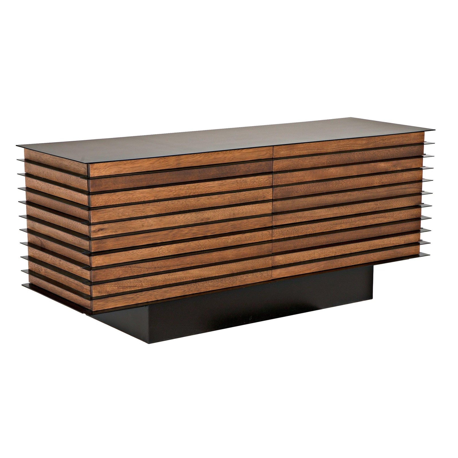 Noir Elevation Sideboard, Dark Walnut and Steel CABINETS