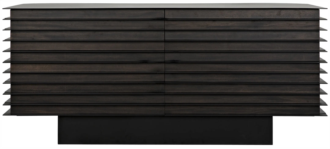 American Home Furniture | Noir - Elevation Sideboard, Ebony Walnut with Steel