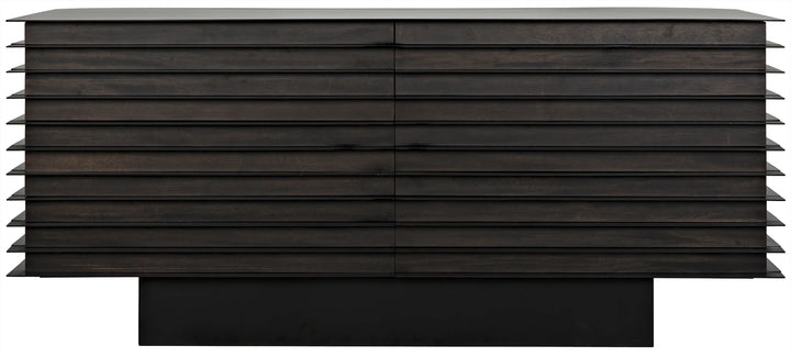 American Home Furniture | Noir - Elevation Sideboard, Ebony Walnut with Steel