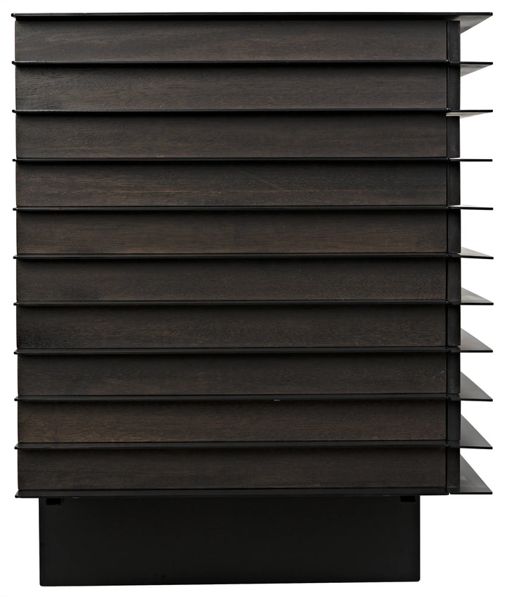 American Home Furniture | Noir - Elevation Sideboard, Ebony Walnut with Steel