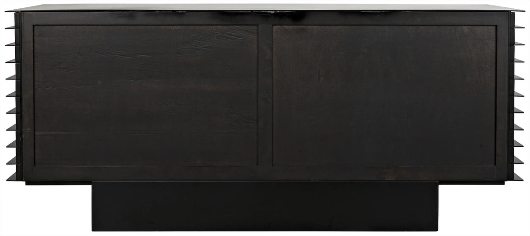 American Home Furniture | Noir - Elevation Sideboard, Ebony Walnut with Steel