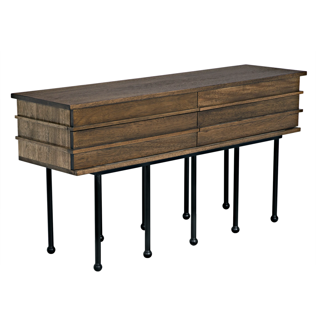 American Home Furniture | Noir - Oliver Console, Dark Walnut