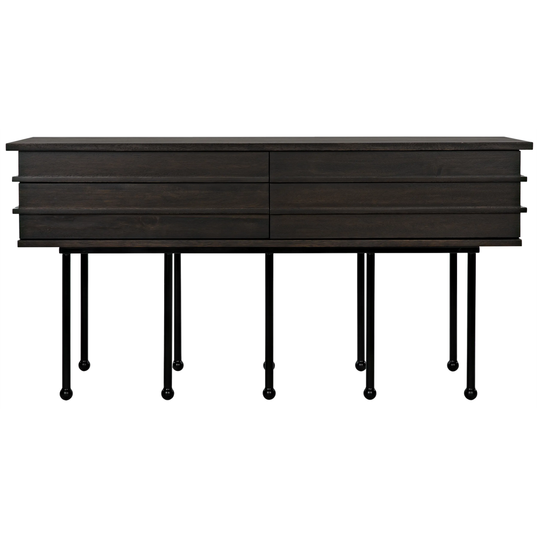 American Home Furniture | Noir - Oliver Console, Ebony Walnut