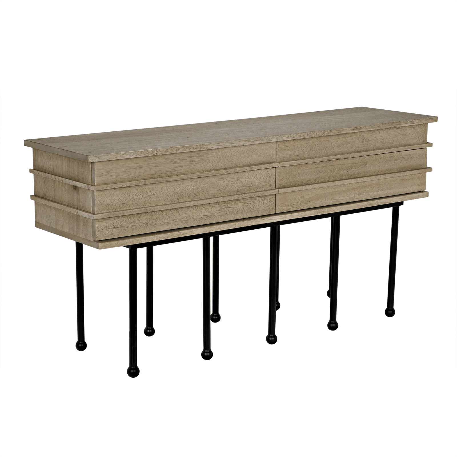 Noir Oliver Console, Washed Walnut CONSOLE TABLES