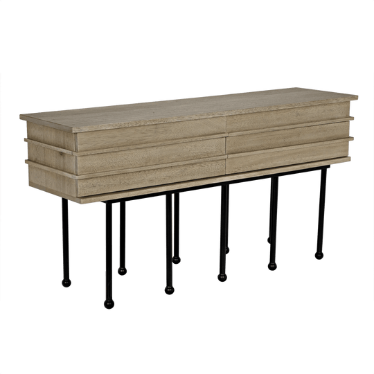 Noir Oliver Console, Washed Walnut CONSOLE TABLES