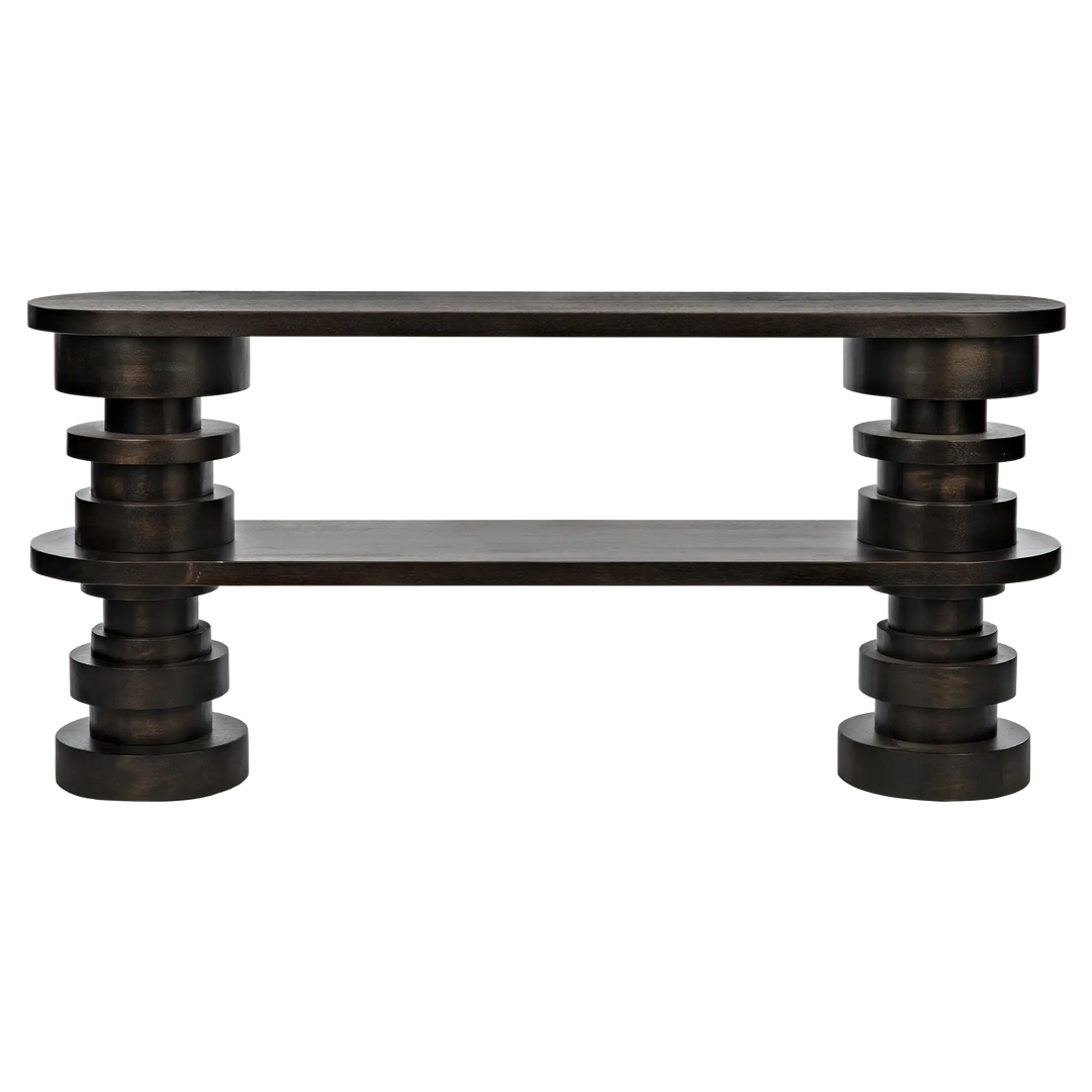 American Home Furniture | Noir - Fuller Console, Ebony Walnut