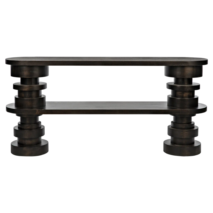 American Home Furniture | Noir - Fuller Console, Ebony Walnut