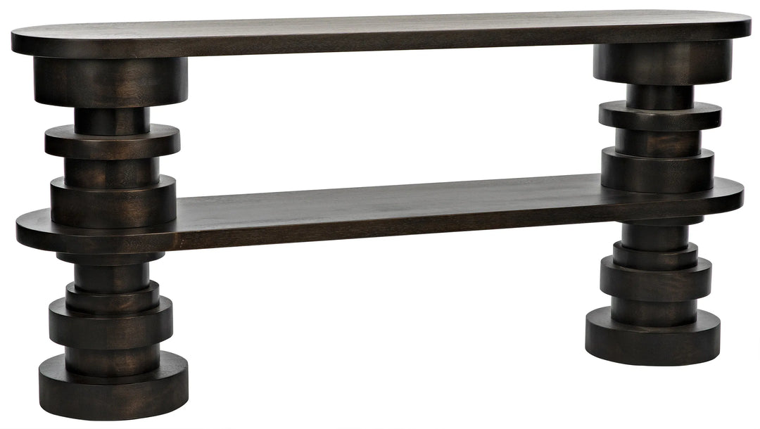 American Home Furniture | Noir - Fuller Console, Ebony Walnut