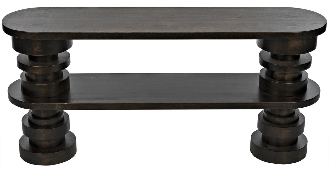 American Home Furniture | Noir - Fuller Console, Ebony Walnut