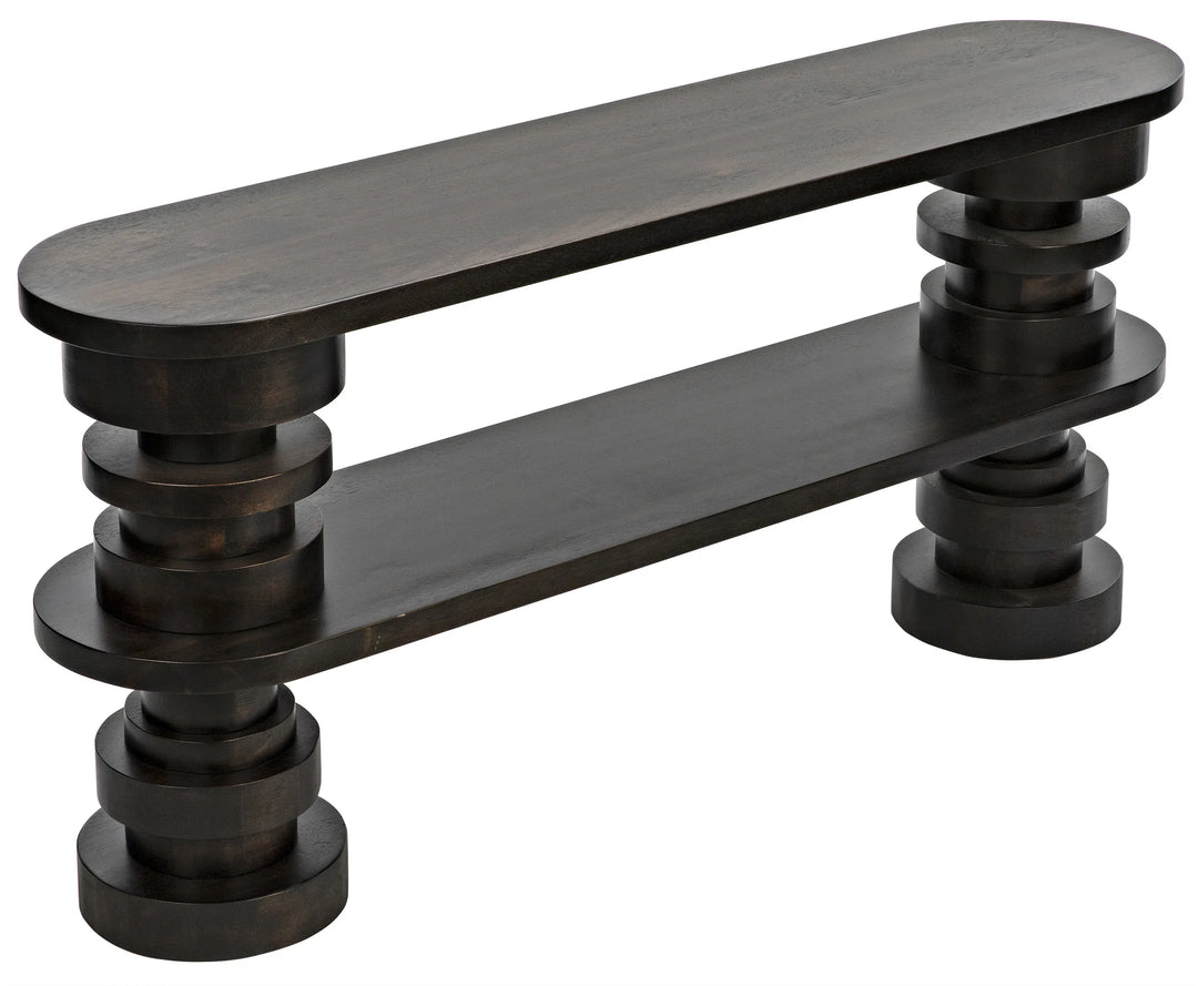 American Home Furniture | Noir - Fuller Console, Ebony Walnut