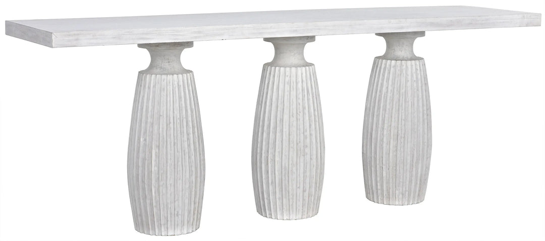 American Home Furniture | Noir - Evelyn Console, White Wash