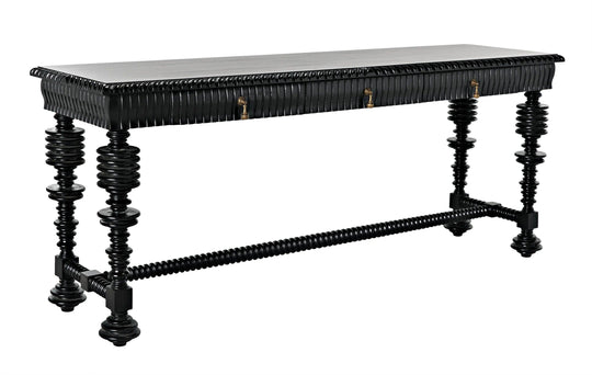 Noir Portuguese Console, Hand Rubbed Black CONSOLE TABLES