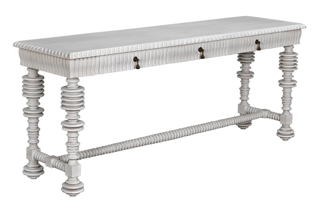 American Home Furniture | Noir - Portuguese Console, White Wash