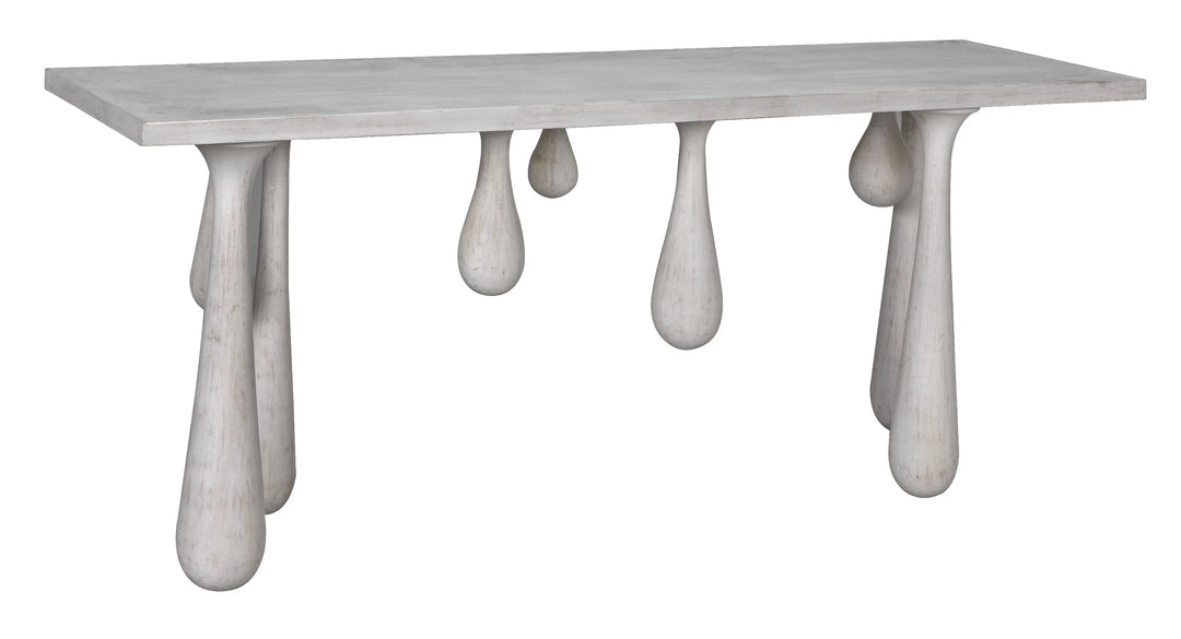 American Home Furniture | Noir - Drop Console, White Wash