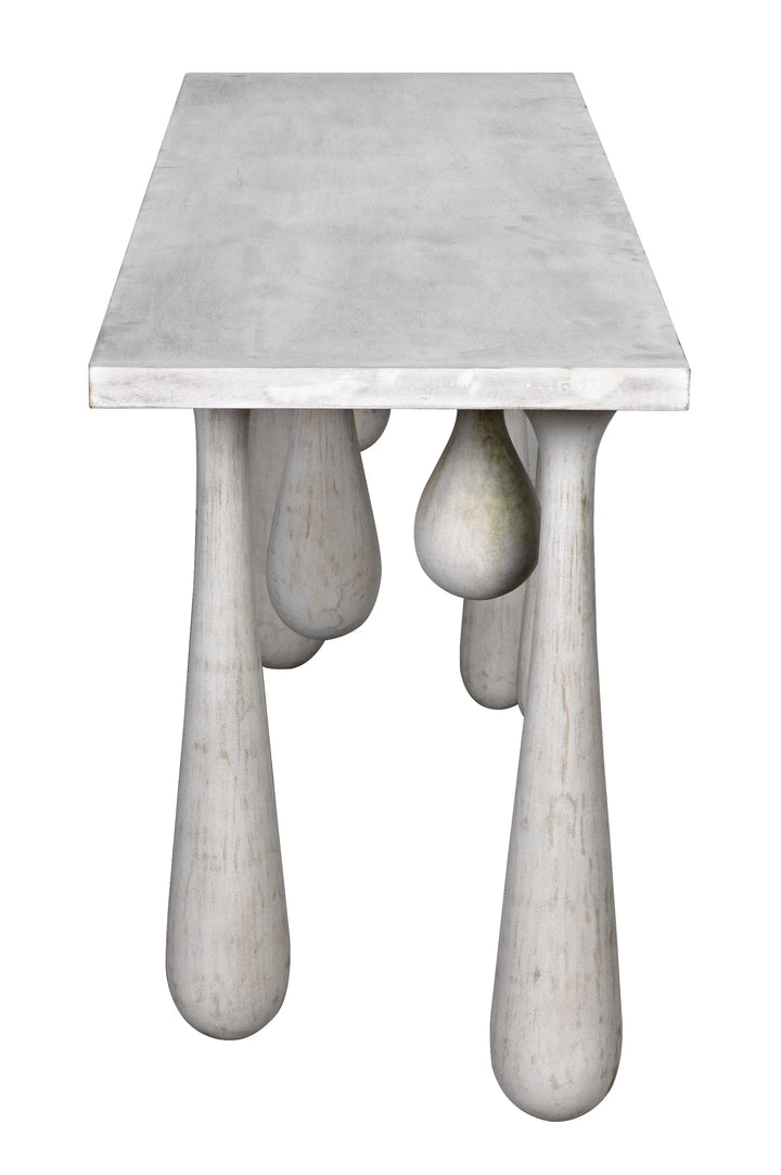 American Home Furniture | Noir - Drop Console, White Wash