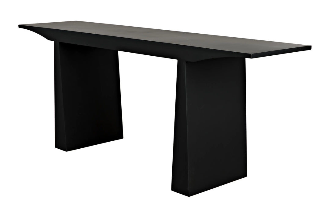 American Home Furniture | Noir - Truss Console, Black Metal