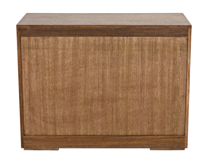 American Home Furniture | Noir - Lego Sideboard with 3 Drawers, Dark Walnut