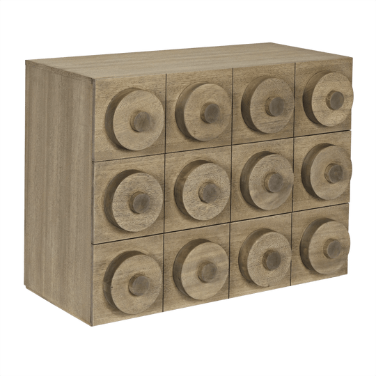 Noir Lego Sideboard with 3 Drawers, Washed Walnut CABINETS