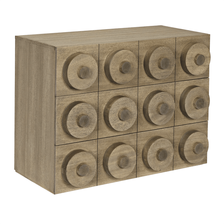Noir Lego Sideboard with 3 Drawers, Washed Walnut CABINETS