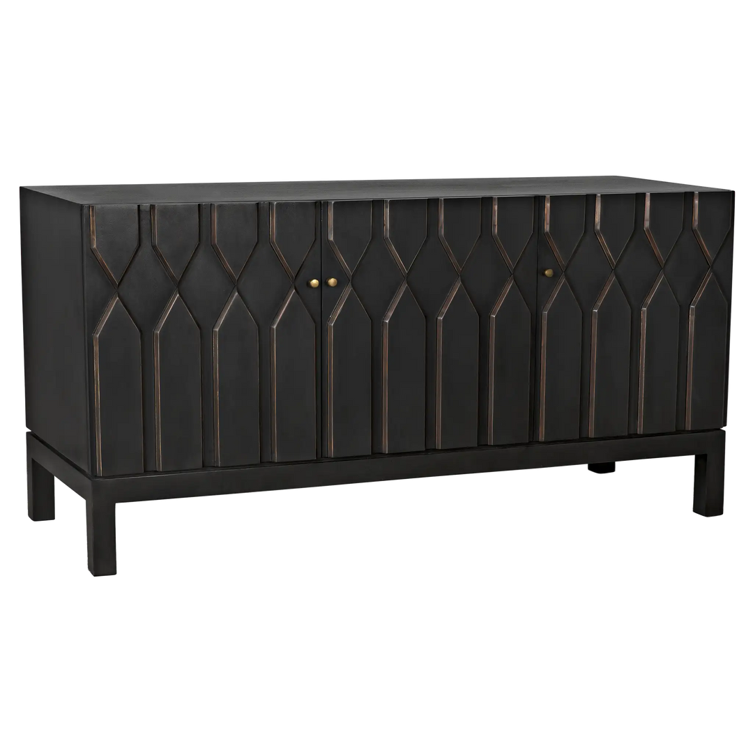 American Home Furniture | Noir - Anubis Sideboard, Pale Rubbed