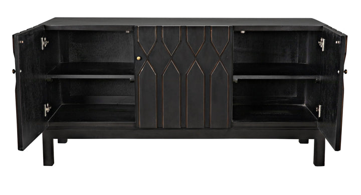 American Home Furniture | Noir - Anubis Sideboard, Pale Rubbed