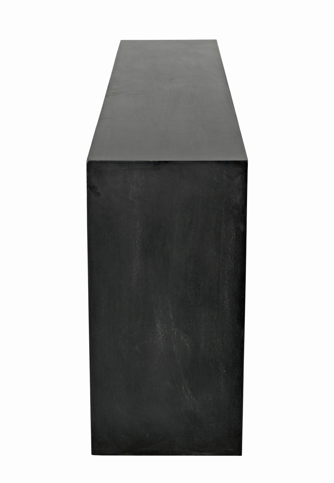 American Home Furniture | Noir - Messer Shelf, Hand Rubbed Black and Gray Wash