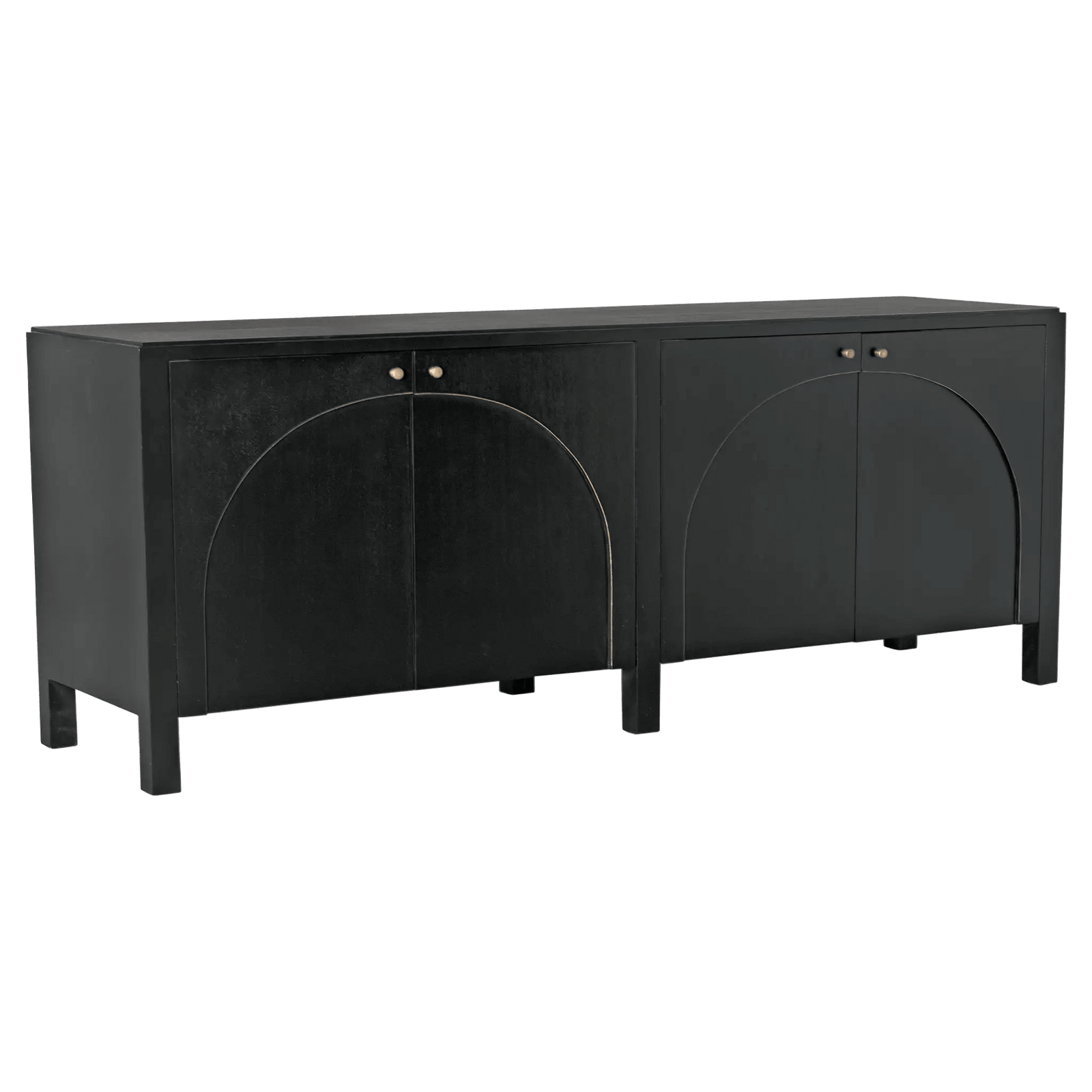 Noir Weston Sideboard, Hand Rubbed Black with Light Brown Trim CABINETS
