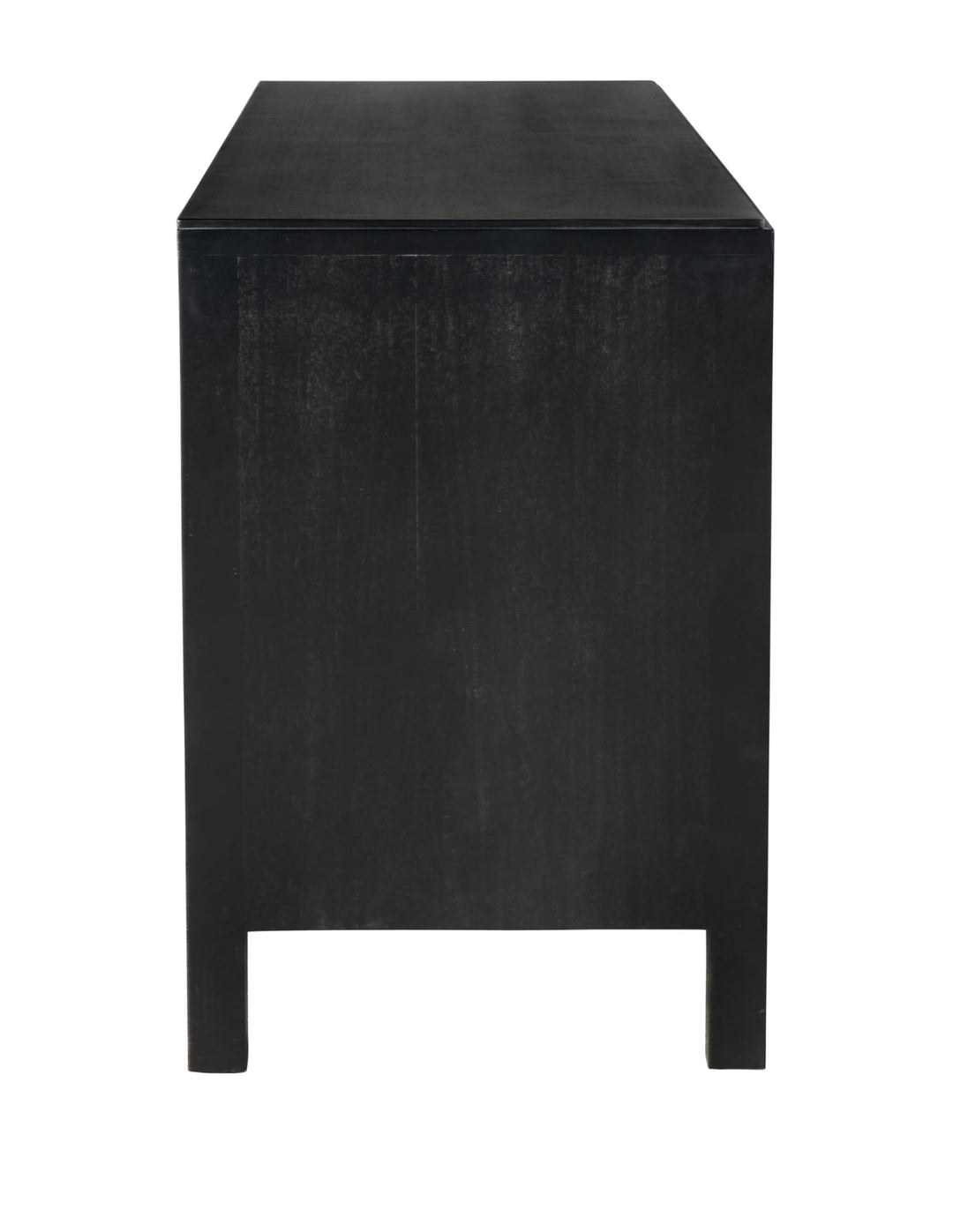 American Home Furniture | Noir - Weston Sideboard, Hand Rubbed Black with Light Brown Trim