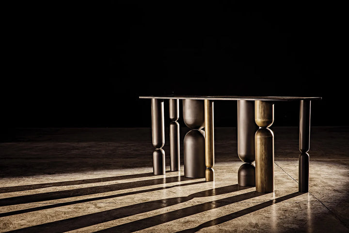 American Home Furniture | Noir - Figaro Console, Black Metal and Aged Brass Finish