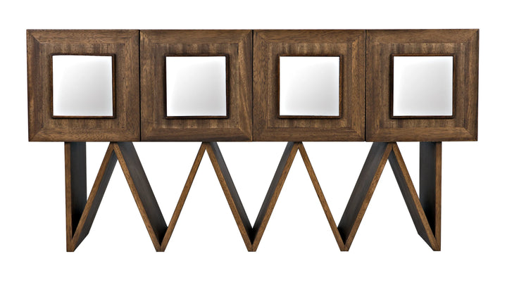 American Home Furniture | Noir - Jean-Michel Sideboard, Dark Walnut with Mirror