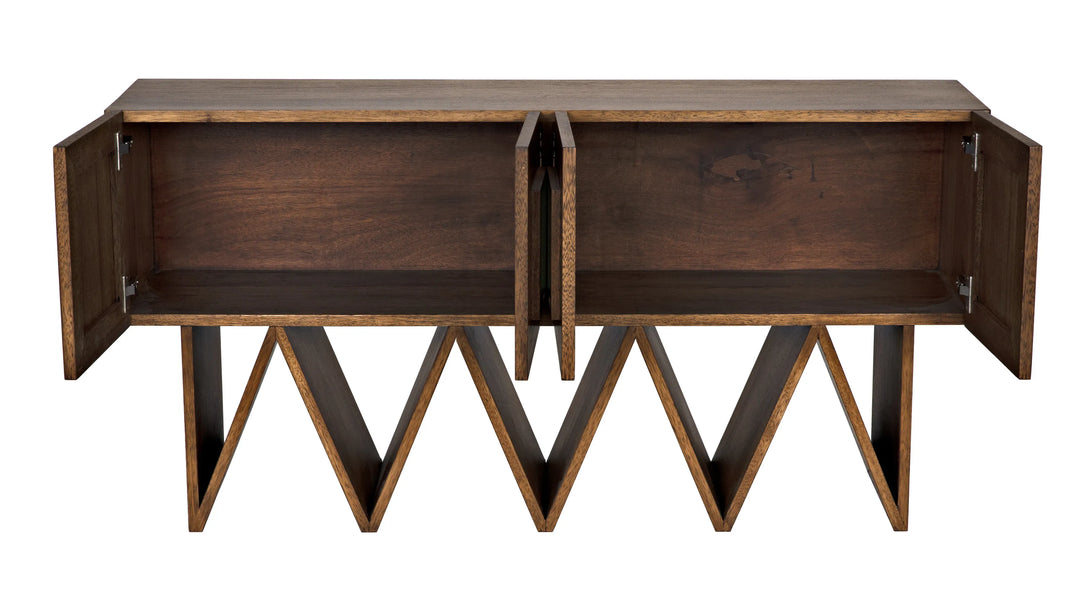 American Home Furniture | Noir - Jean-Michel Sideboard, Dark Walnut with Mirror