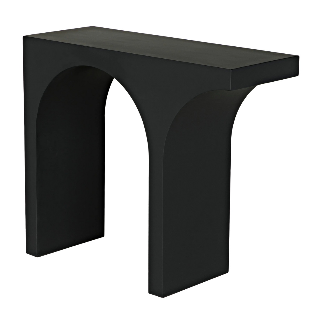 American Home Furniture | Noir - Maximus Console/Side Table, Black Steel