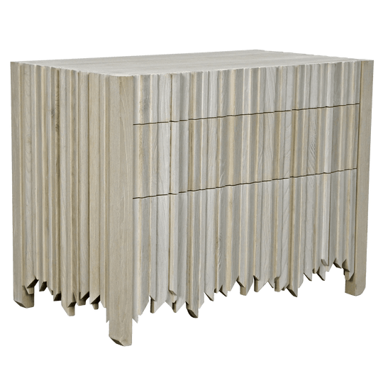 Noir Desdemona 3 Drawers, Bleached Elm CONSOLE TABLES