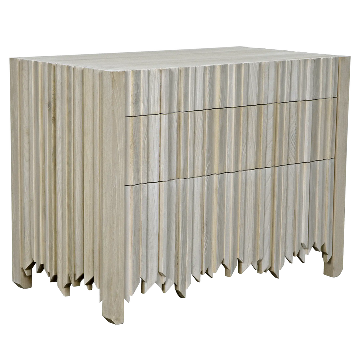 American Home Furniture | Noir - Desdemona 3 Drawer Chest, Bleached Elm