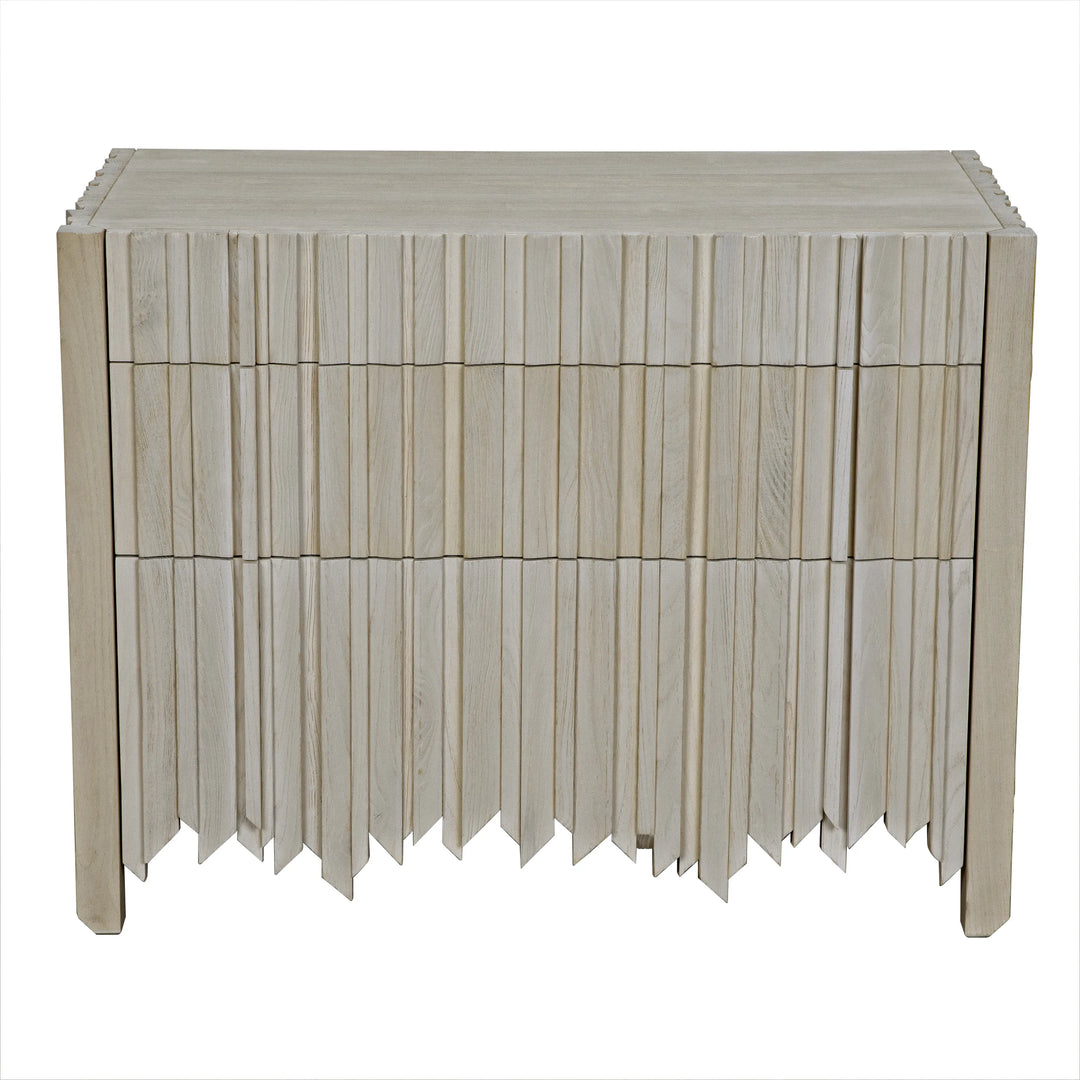 American Home Furniture | Noir - Desdemona 3 Drawer Chest, Bleached Elm