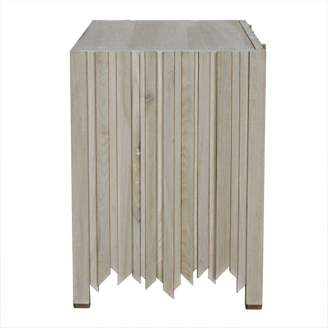 American Home Furniture | Noir - Desdemona 3 Drawer Chest, Bleached Elm