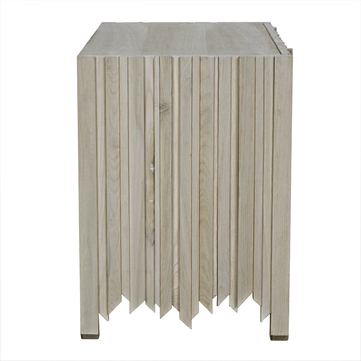 American Home Furniture | Noir - Desdemona 3 Drawer Chest, Bleached Elm