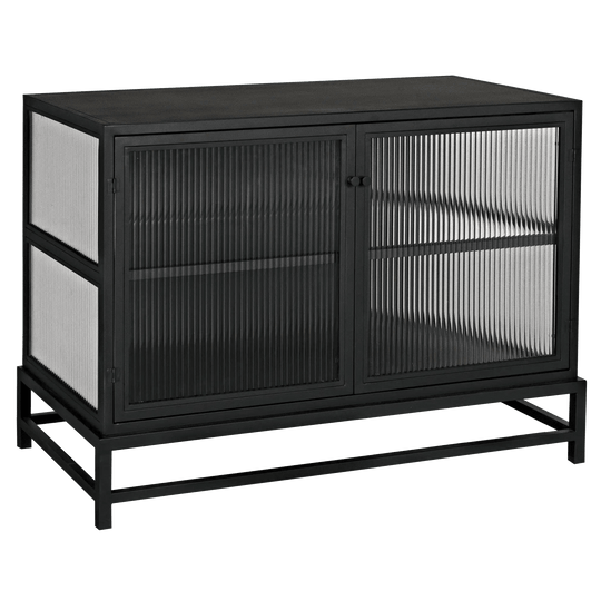 Noir Chandler 2 Door Sideboard, Black Steel CABINETS