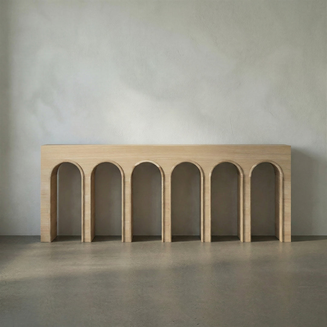 Noir - Enzo Console, Extra Large, White Oak - GCON427WO-XL