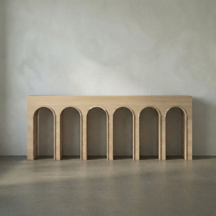 Noir - Enzo Console, Extra Large, White Oak - GCON427WO-XL