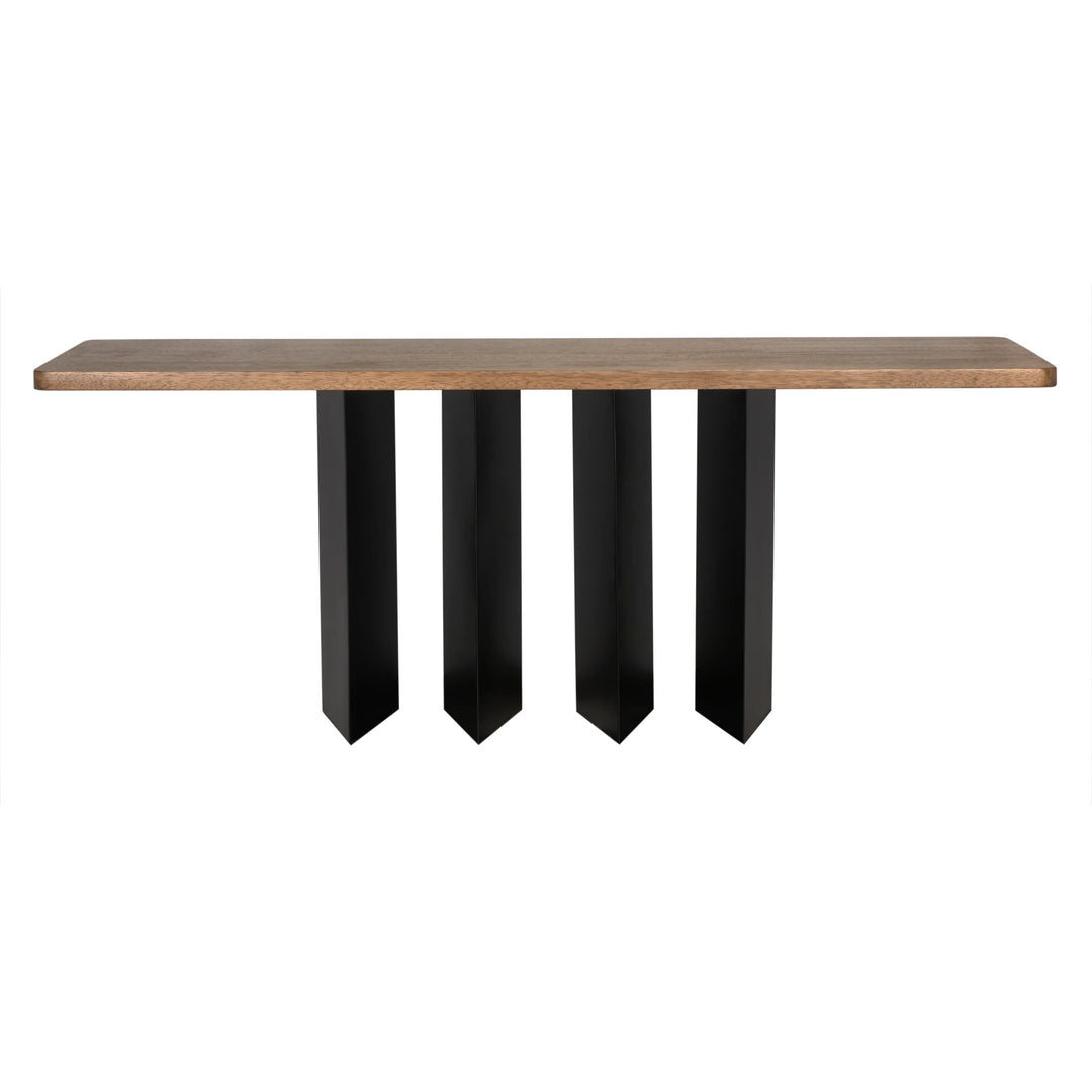 American Home Furniture | Noir - Delta Console with Metal Base