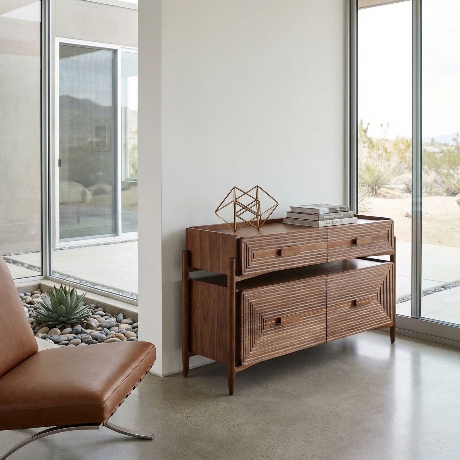 Noir - Savino Sideboard, Dark Walnut - GCON456DW