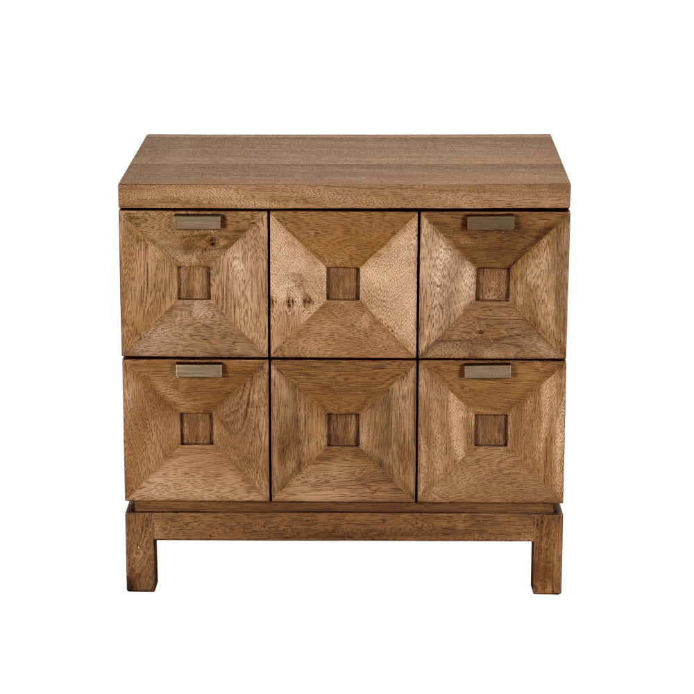 Noir Musashi 2 Drawer, Small - Dark Walnut