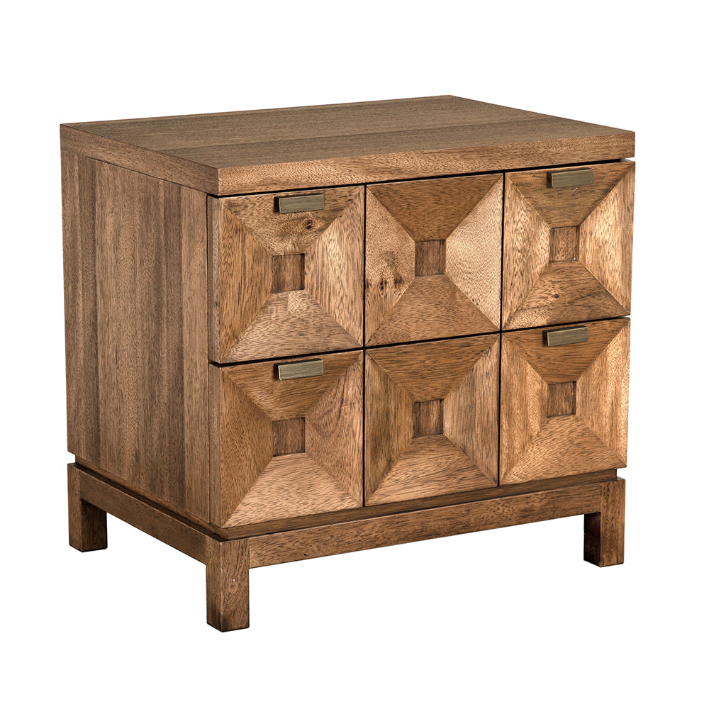 Noir Musashi 2 Drawer, Small - Dark Walnut