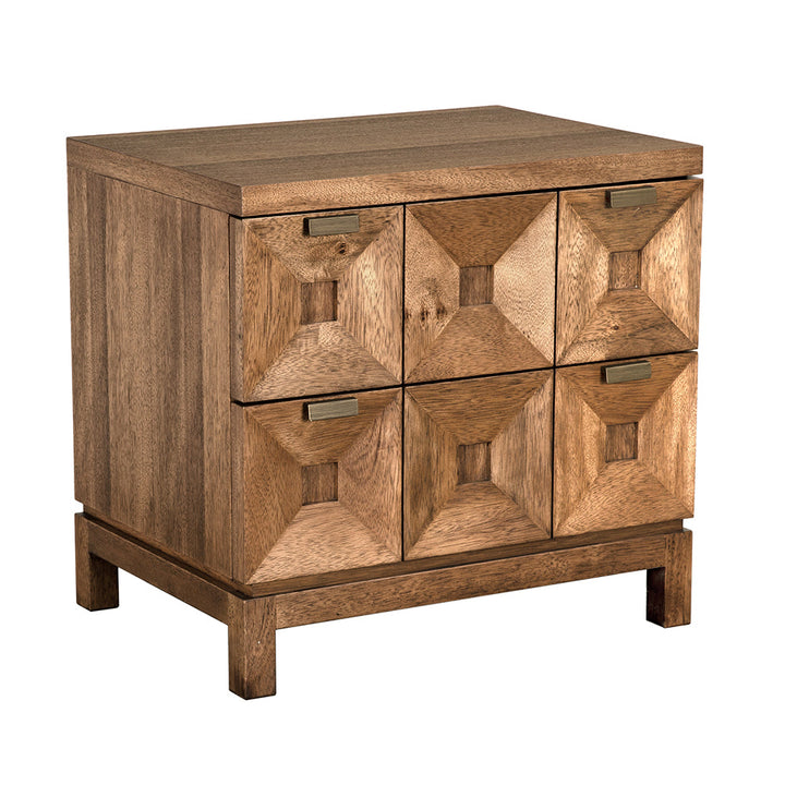 Noir Musashi 2 Drawer, Small - Dark Walnut