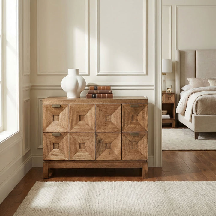Noir Musashi 2 Drawer, Large - Dark Walnut