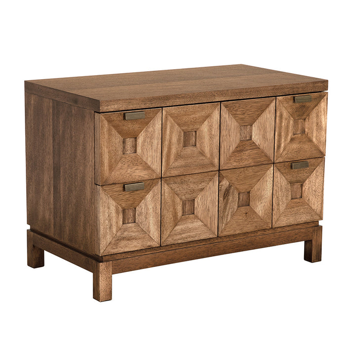 Noir Musashi 2 Drawer, Large - Dark Walnut