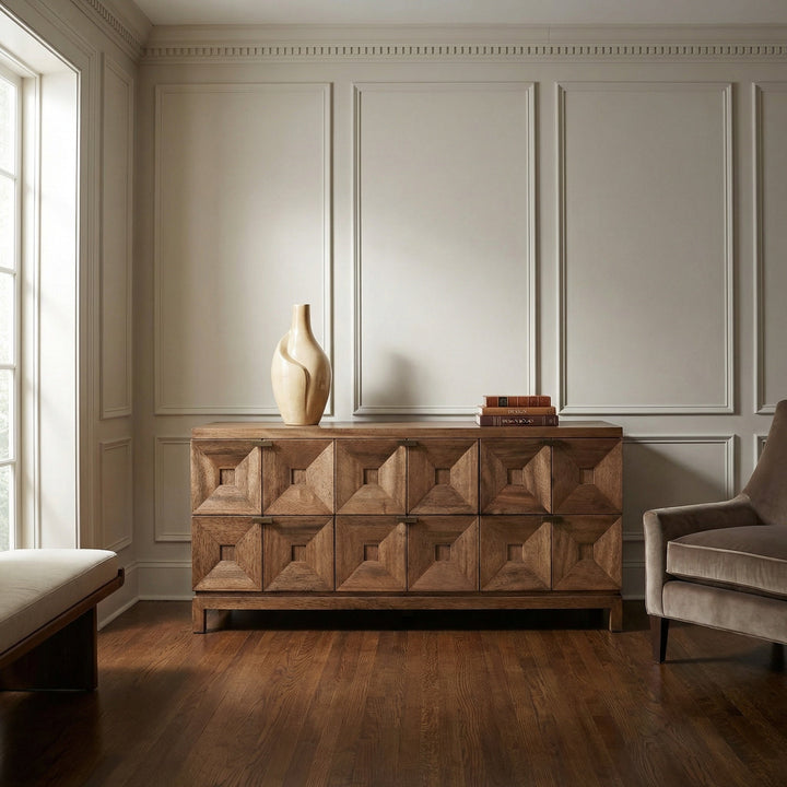 Noir Musashi 6 Drawer - Dark Walnut